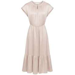 Kjoler^SAND 3176 Matt Prosie Midi Kjole Beige