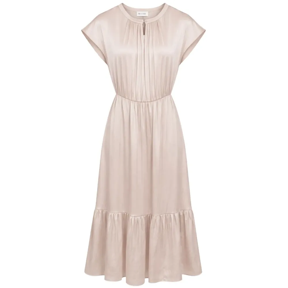 Kjoler^SAND 3176 Matt Prosie Midi Kjole Beige