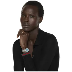 Ure^Gucci 29 mm rustfrit stålkasse, blå skive, rustfrit stålarmbånd, kvarts bevægelse Grå
