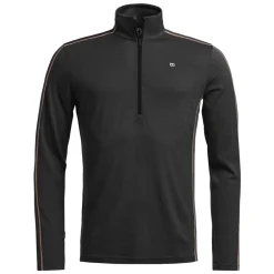 T-Shirts & Toppe|Træningstrøjer<ORTOVOX 185 Rock'N'Wool Zip Neck Sort