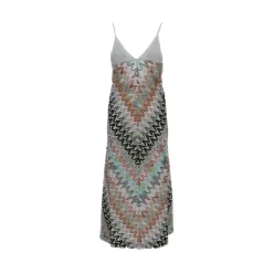 Kjoler^Missoni Abito lungo senza maniche con top a contrasto Multifarvet