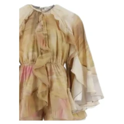 Jumpsuits^PINKO Abstrakt Mønster Jumpsuit Kjole Beige