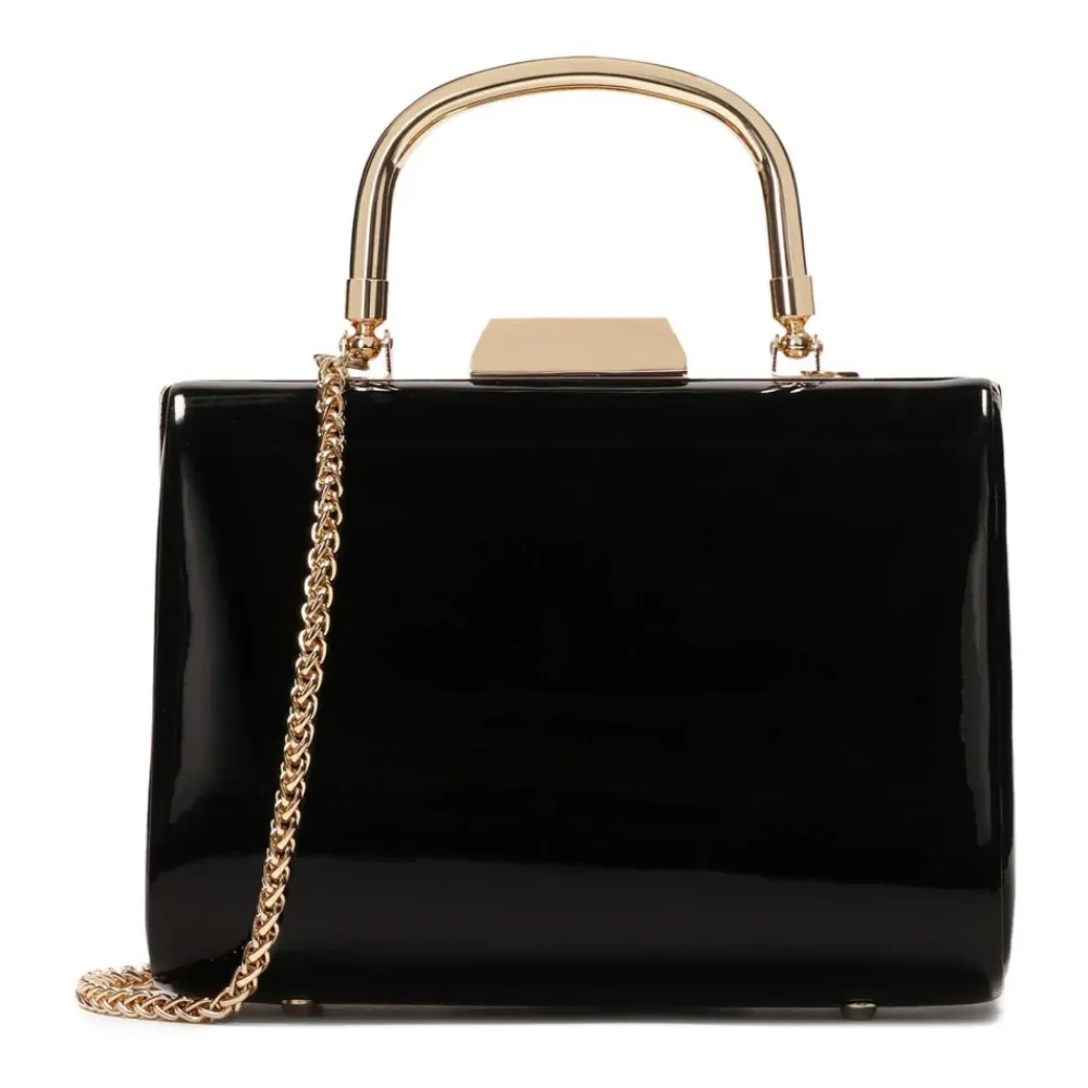Clutch<Kazar Aftenclutch i laklæder i farve Sort