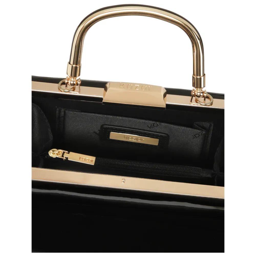 Clutch<Kazar Aftenclutch i laklæder i farve Sort