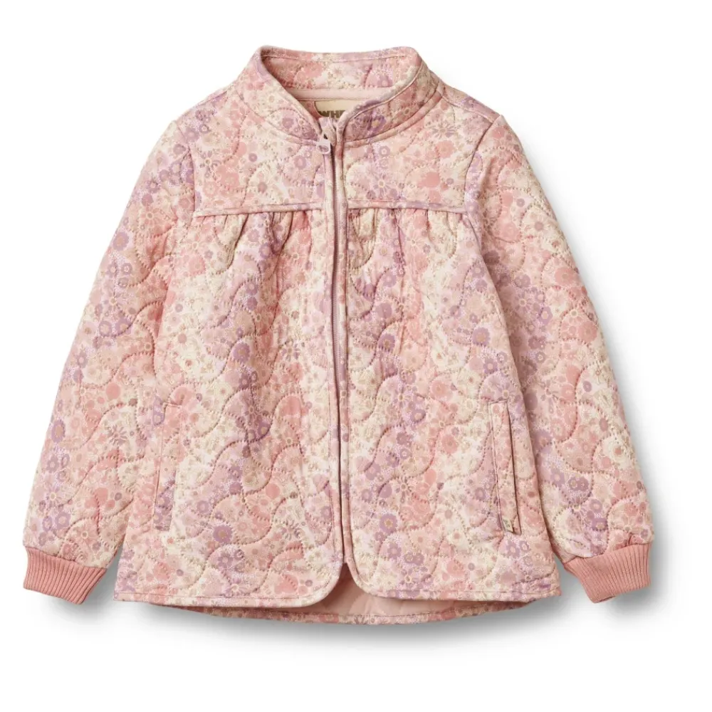 Jakker^Wheat A-line Thermo Jacket Lilac Flower Rainbow Beige