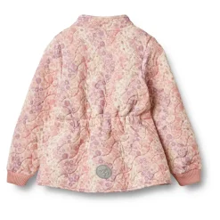 Jakker^Wheat A-line Thermo Jacket Lilac Flower Rainbow Beige