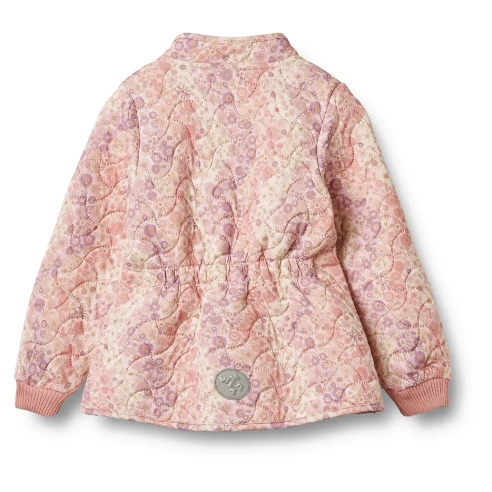 Jakker^Wheat A-line Thermo Jacket Lilac Flower Rainbow Beige