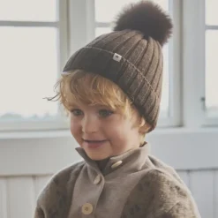Huer & Kasketter<Huttelihut Alpaca Pompom Strik Hue Mørke Brun