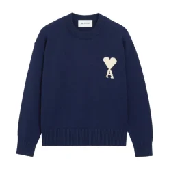 Strik^Ami Paris Ami De Coeur Crewneck Sweater Blå