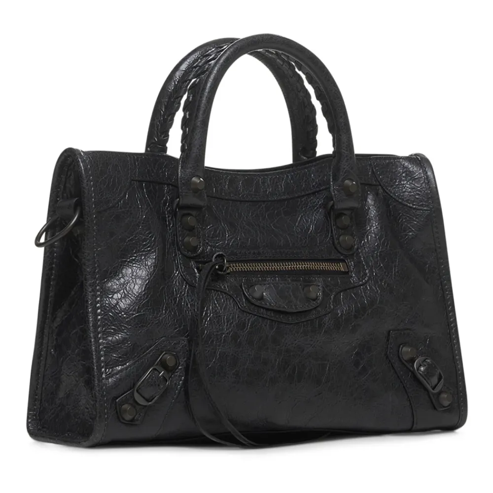 Håndtasker^Balenciaga Arena lambskin lædertaske med messing hardware Sort