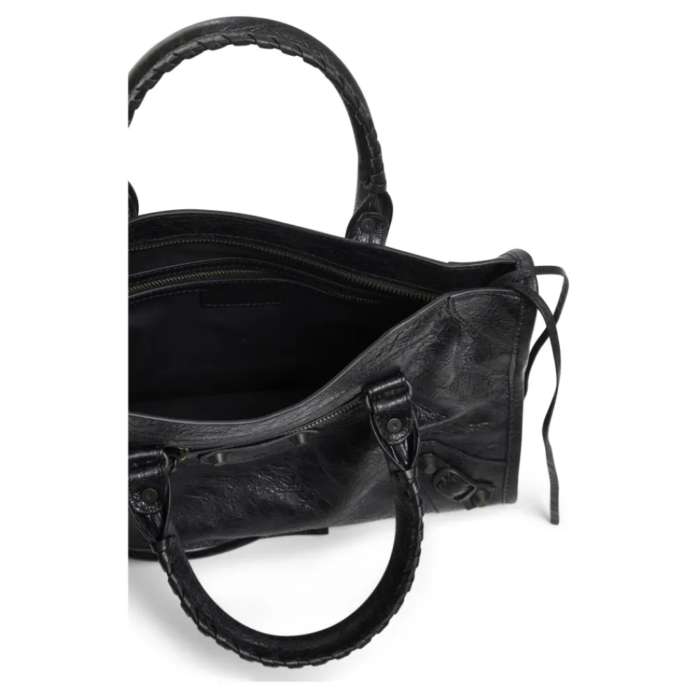 Håndtasker^Balenciaga Arena lambskin lædertaske med messing hardware Sort