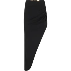 Nederdele<Elisabetta Franchi Asymmetrisk midi-nederdel Sort