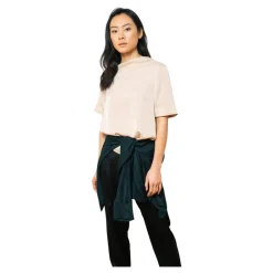 T-Shirts<Ahlvar Gallery Asymmetrisk Plisseret Silke T-shirt Beige
