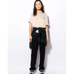 T-Shirts<Ahlvar Gallery Asymmetrisk Plisseret Silke T-shirt Beige
