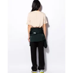 T-Shirts<Ahlvar Gallery Asymmetrisk Plisseret Silke T-shirt Beige