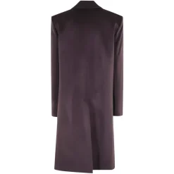 Frakker<Federica Tosi Aubergine Cashmere Overfrakke med Lommer Brun