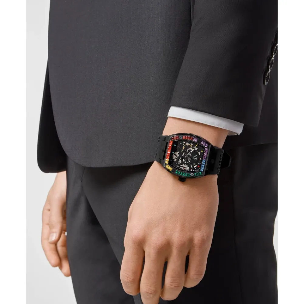 Ure^Philipp Plein Automatisk herreur The $keleton Rainbow PWBAA0621 Sort