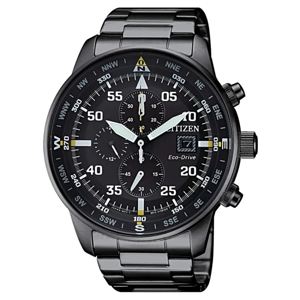 Ure<CITIZEN Aviator Chrono Stål Sort