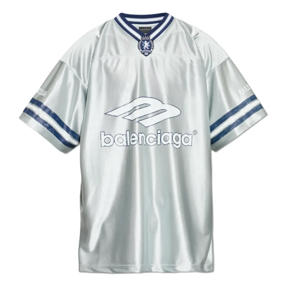 T-Shirts^Balenciaga 3B Football V-neck T-shirt Grå