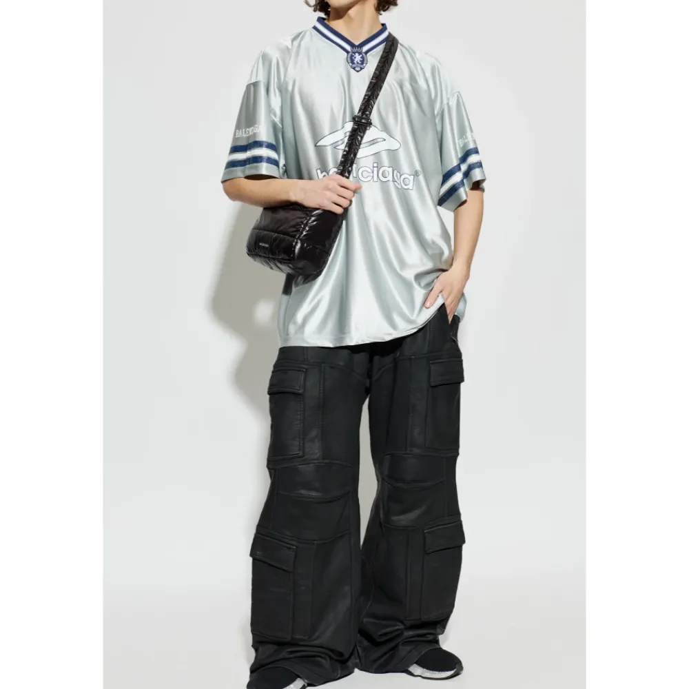 T-Shirts^Balenciaga 3B Football V-neck T-shirt Grå