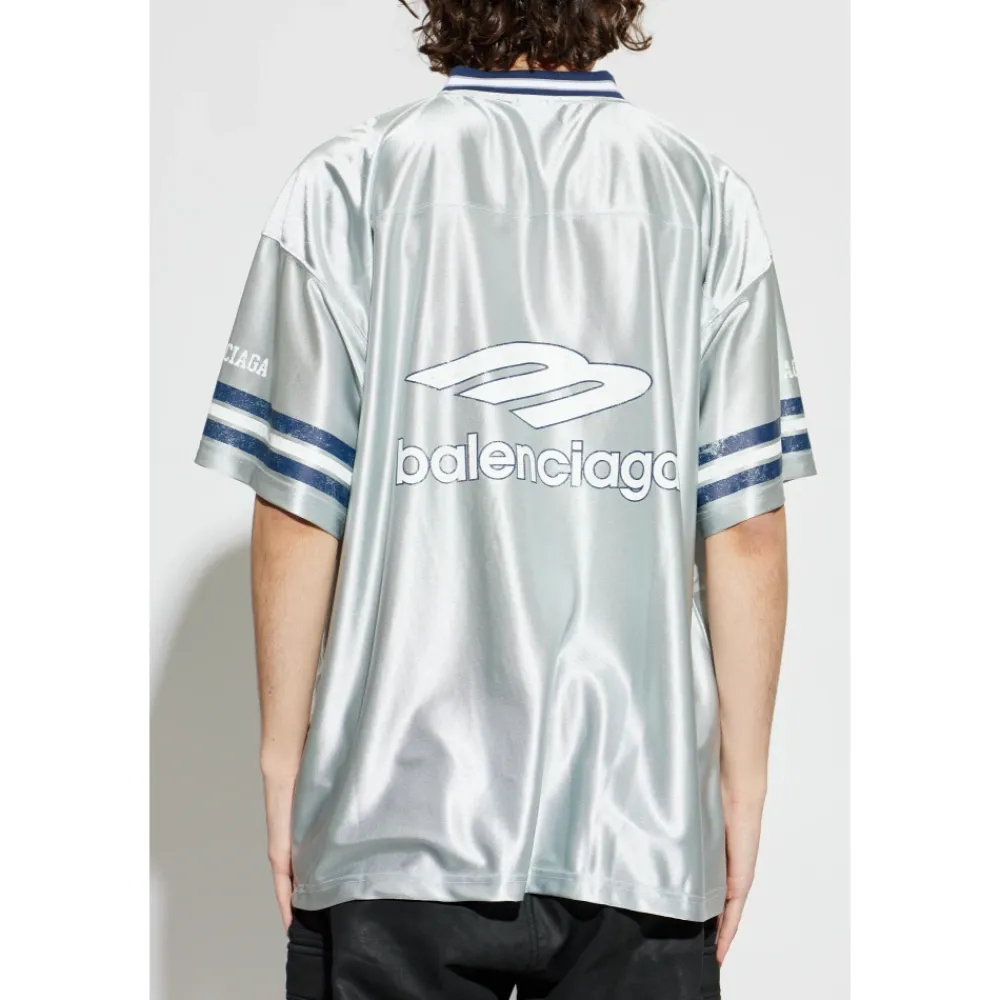T-Shirts^Balenciaga 3B Football V-neck T-shirt Grå