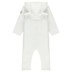 Bodystocking & Sæt^Moncler Baby hættet kjole med logo patch Beige