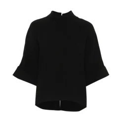 Bluser & Skjorter^Mark Kenly Domino Tan Bailee Crepe Blouse Sort