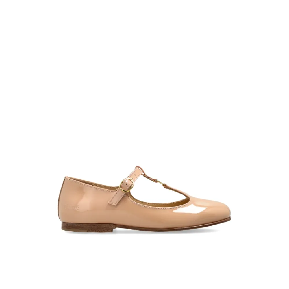 Ballerinasko^Chloé Ballerina i laklæder Beige
