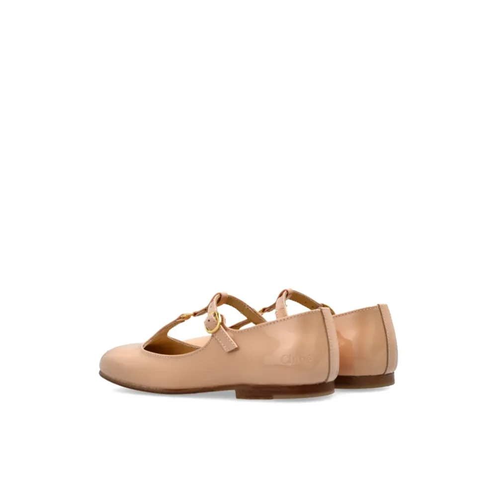 Ballerinasko^Chloé Ballerina i laklæder Beige