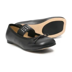 Ballerinasko<MM6 Maison Margiela Ballerina med logobånd og sløjfe Sort