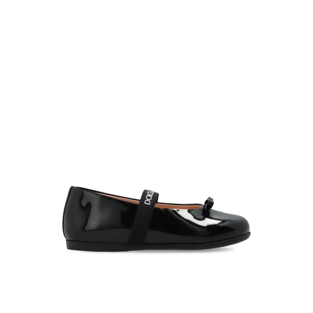 Ballerinasko^Dolce & Gabbana Ballerinaer med logo Sort