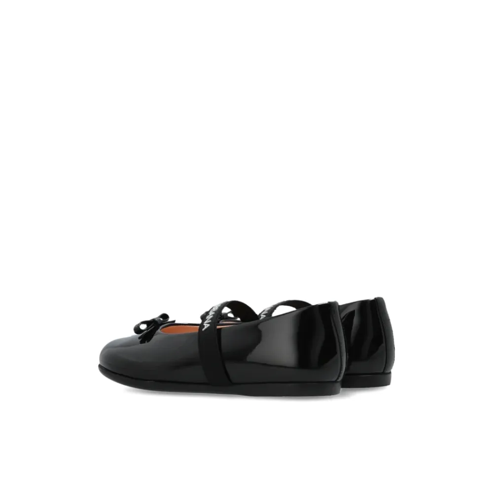 Ballerinasko^Dolce & Gabbana Ballerinaer med logo Sort