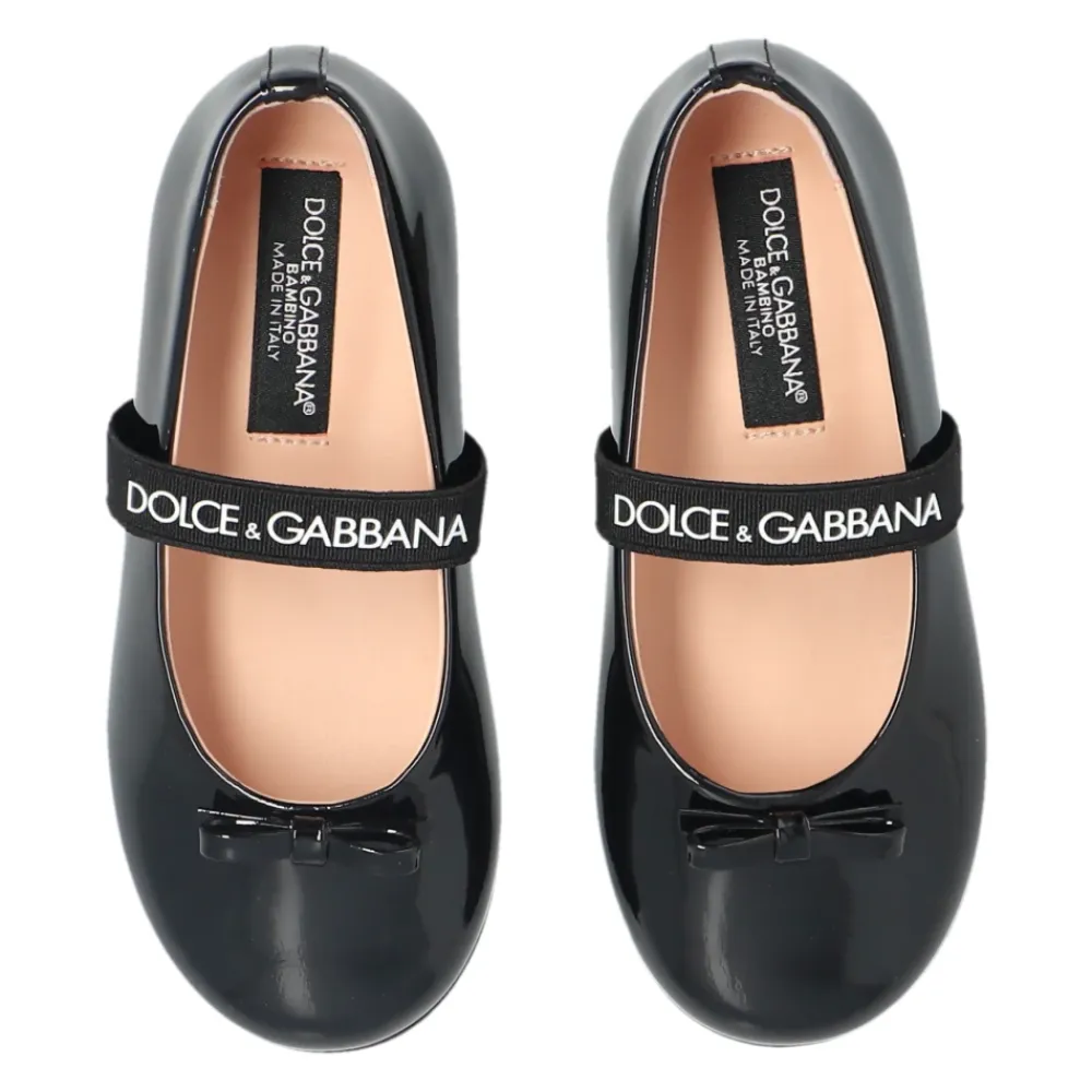 Ballerinasko^Dolce & Gabbana Ballerinaer med logo Sort