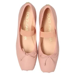 Ballerinasko<Dolce & Gabbana Ballerinasko i læder med elastikrem Pink