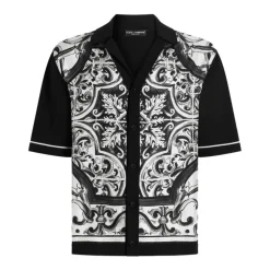 Skjorter^Dolce & Gabbana Baroque Print Camp-Collar Shirt Sort