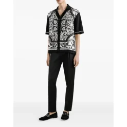 Skjorter^Dolce & Gabbana Baroque Print Camp-Collar Shirt Sort