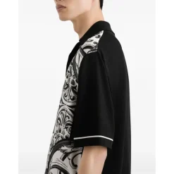Skjorter^Dolce & Gabbana Baroque Print Camp-Collar Shirt Sort