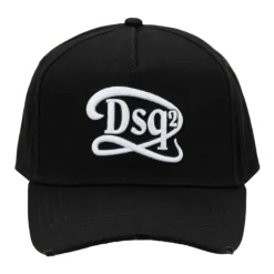Huer, Kasketter & Hatte|Huer & Kasketter<Dsquared2 Baseballkasket med præget design og spænde Sort
