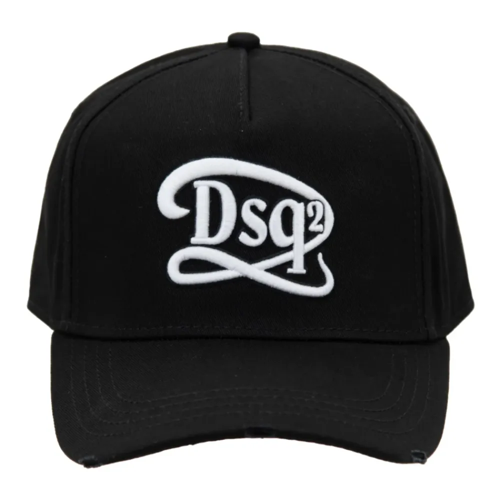Huer, Kasketter & Hatte|Huer & Kasketter<Dsquared2 Baseballkasket med præget design og spænde Sort