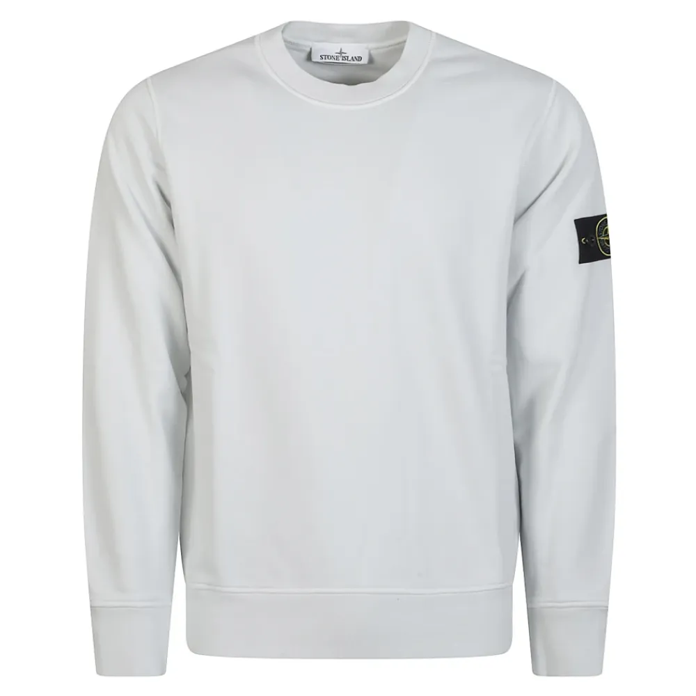 Trøjer|Sweatshirts<Stone Island Basic Logo Sweatshirt Blå