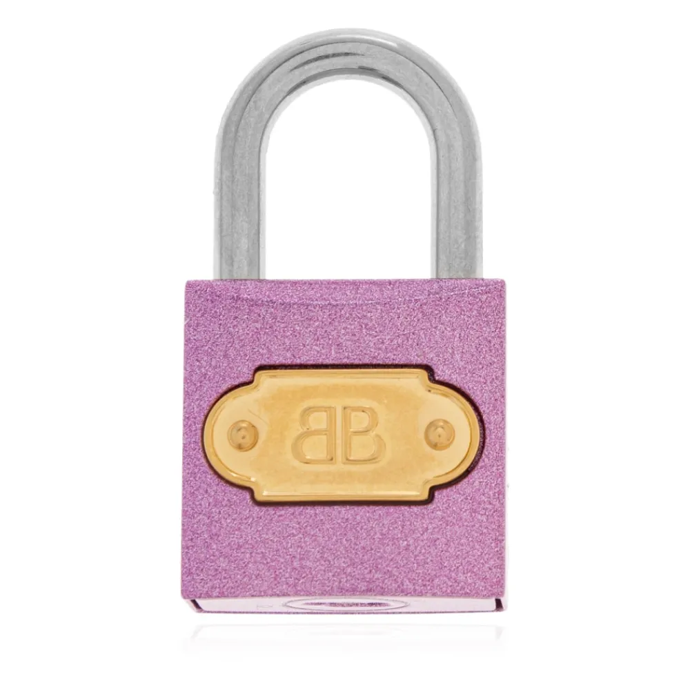 Tilbehør Til Tasker<Balenciaga BB Padlock Charm Pink