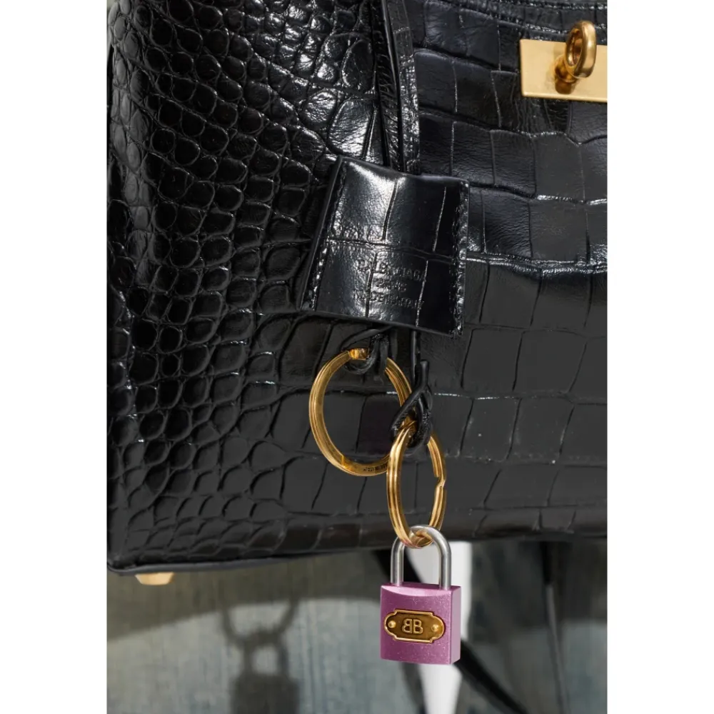 Tilbehør Til Tasker<Balenciaga BB Padlock Charm Pink