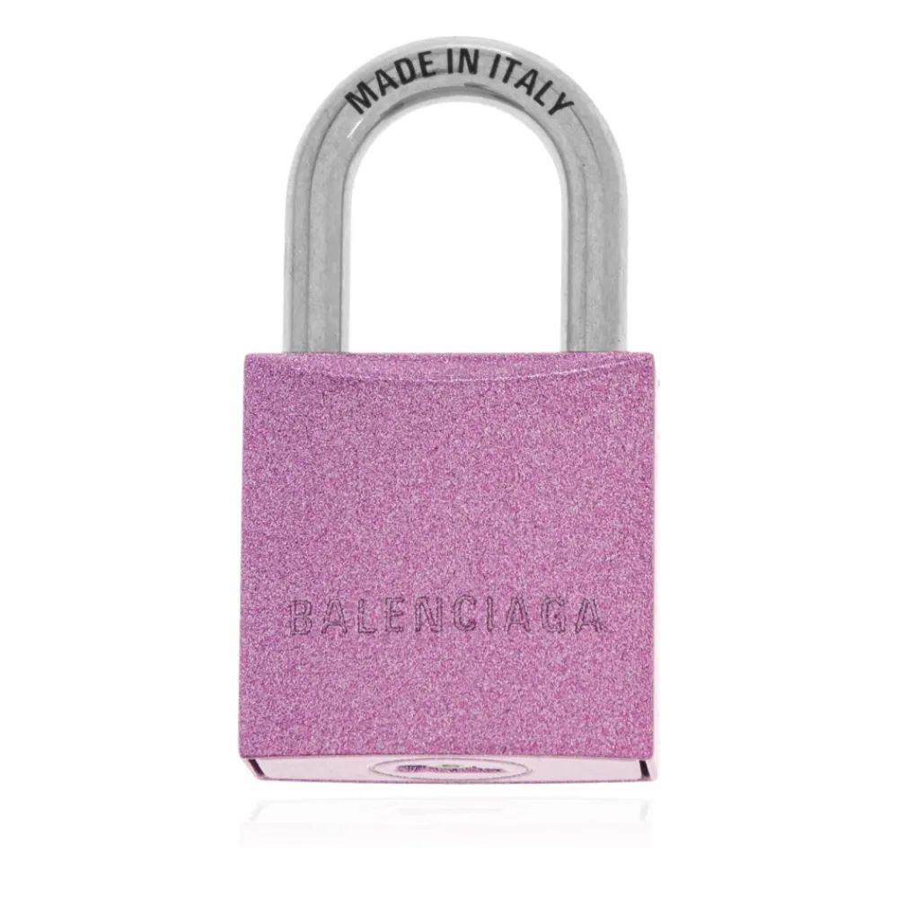 Tilbehør Til Tasker<Balenciaga BB Padlock Charm Pink