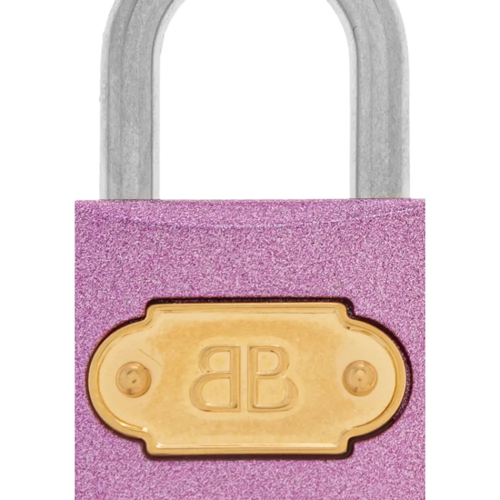 Tilbehør Til Tasker<Balenciaga BB Padlock Charm Pink