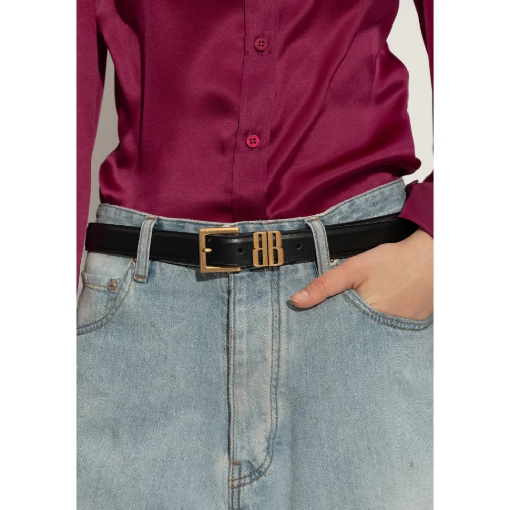 Bælter^Balenciaga BB Thin 25 Belt Sort