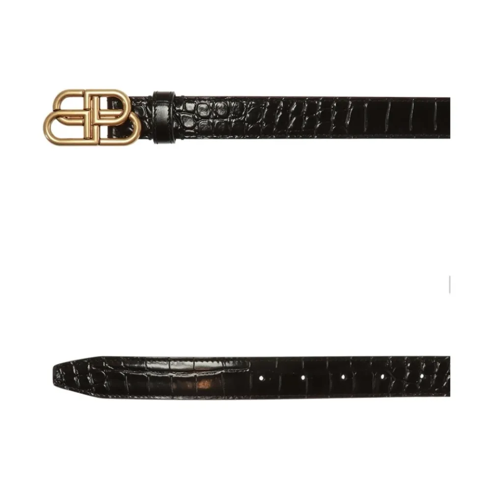 Bælter^Balenciaga BB Thin Belt Sort