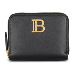 Punge & Kortholder<Balmain B-Buzz Læderpung med Lynlås Sort