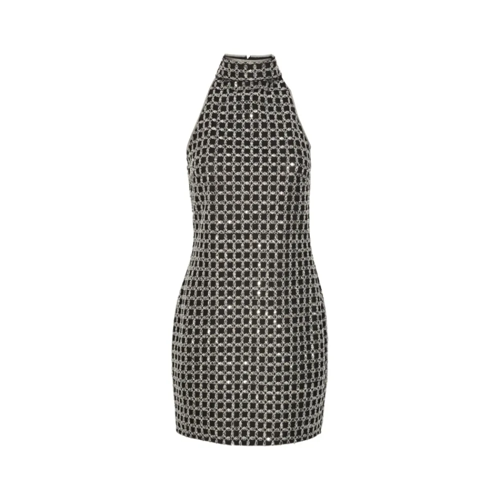 Kjoler<ROTATE Birger Christensen Beaded Halterneck Dress Sort