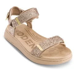 Sandaler<Woden Behagelige tekstilrem sandaler Beige