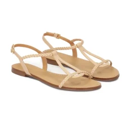 Sandaler^Kazar farvede sandaler dekoreret med flettet rem Beige